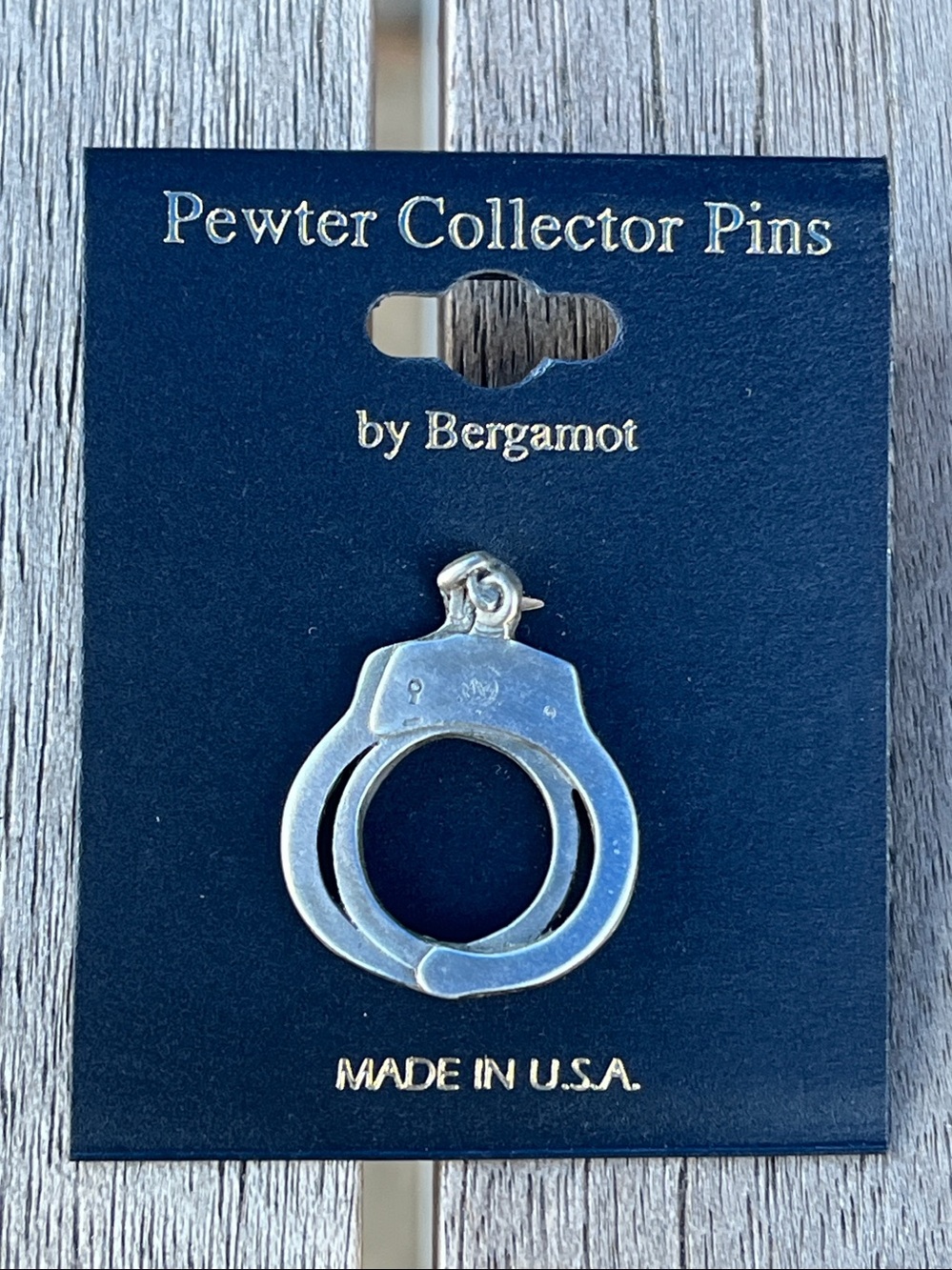 Bergamot Pewter Handcuff Brooch - Silver